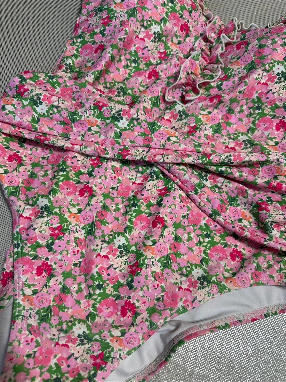 SweetHoney Pink Green Floral One-Piece Swimsuit